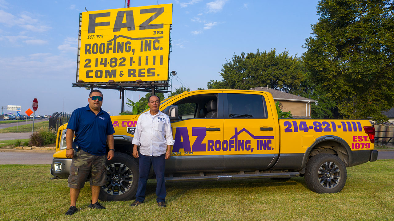 FAZ Roofing crew installing residential shingle roof in Dallas, Texas